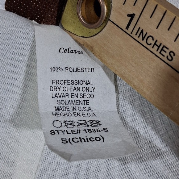 Vintage Celavie Beige Cocktail V Neck Dress‎ Size Small Made in the US - Picture 3 of 9